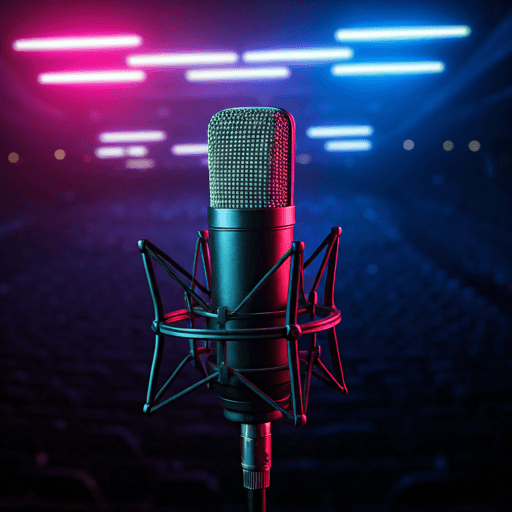 Stage microphone with neon lights